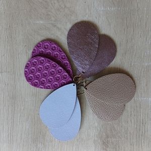 Nickel & Suede Leather Earrings (4 pair)